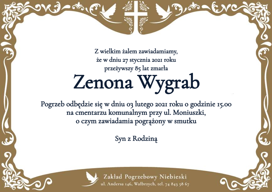 Nekrolog Zenona Wygrab