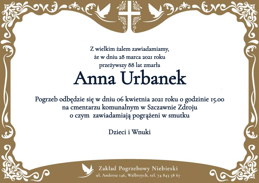 Nekrolog Anna Urbanek