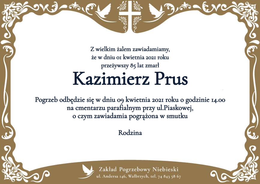 Nekrolog Kazimierz Prus
