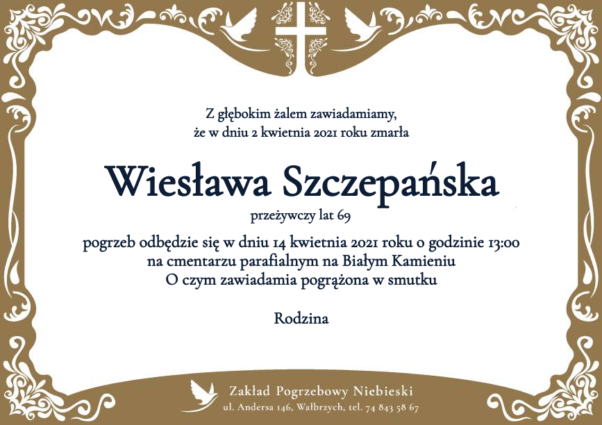 Nekrolog Wiesława Szczepańska