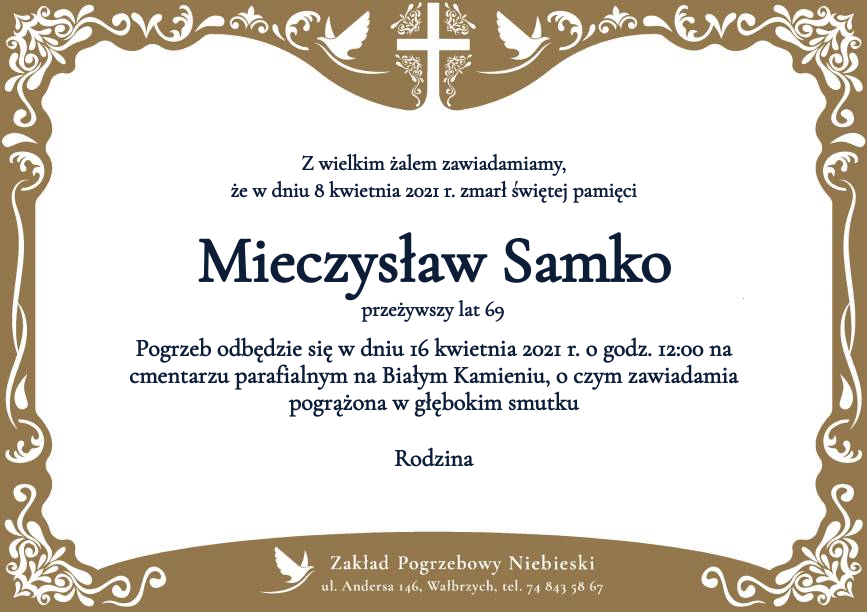 Nekrolog Mieczysław Samko