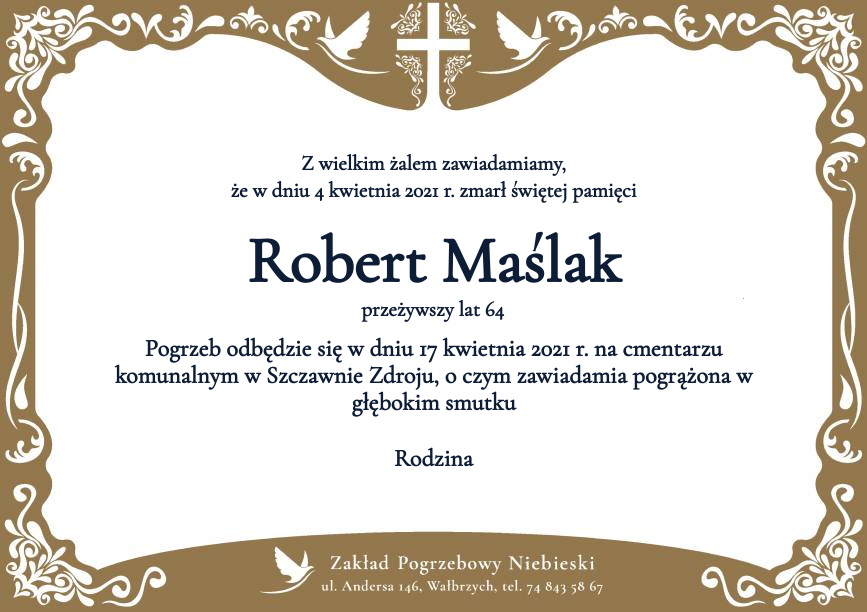 Nekrolog Robert Maślak