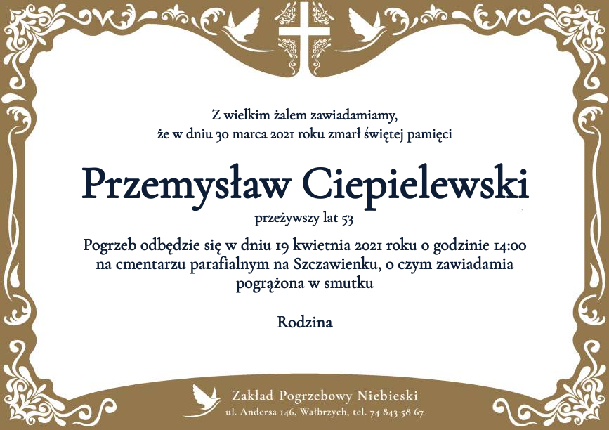Nekrolog Przemysław Ciepielewski