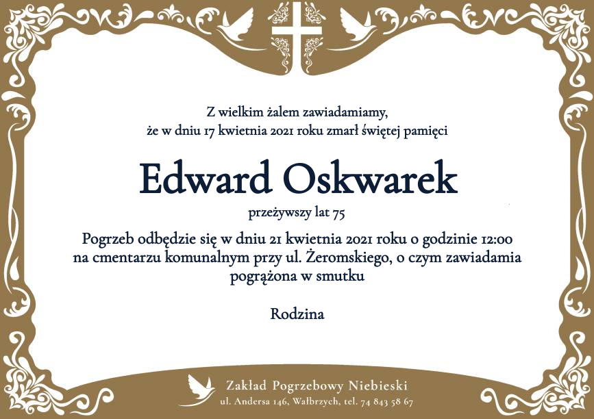 Nekrolog Edward Oskwarek
