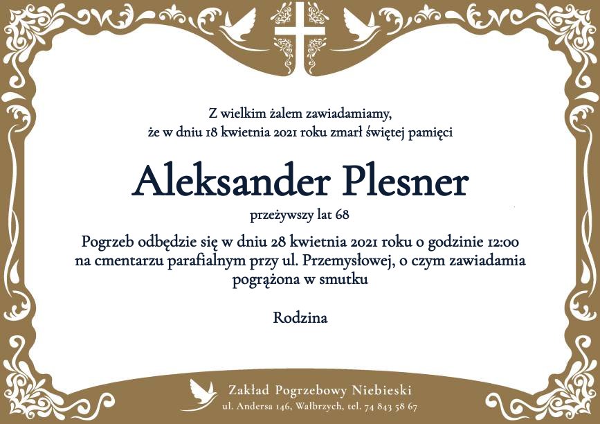 Nekrolog Aleksander Plesner