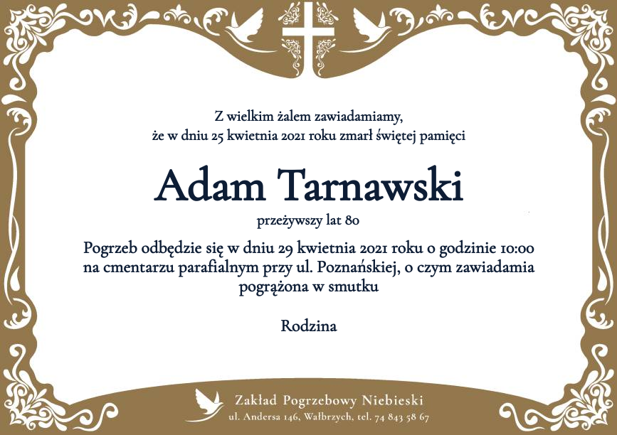 Nekrolog Adam Tarnawski