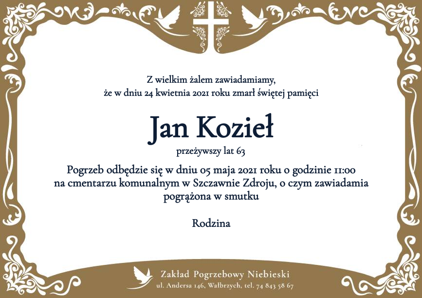 Nekrolog Jan Kozieł