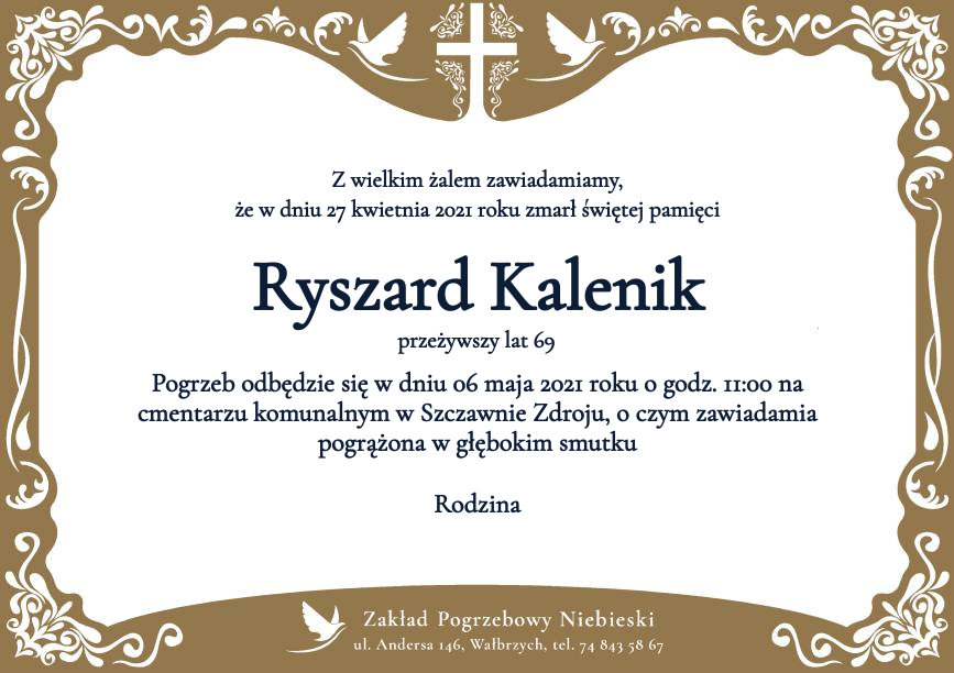 Nekrolog Ryszard Kalenik