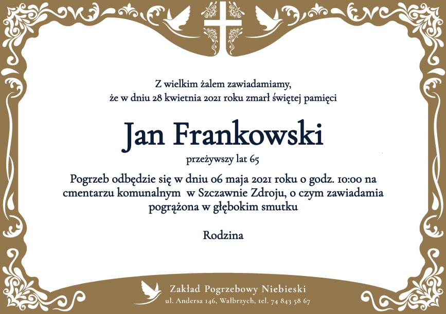 Nekrolog Jan Frankowski