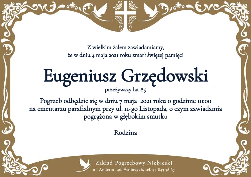 Nekrolog Eugeniusz Grzędowski