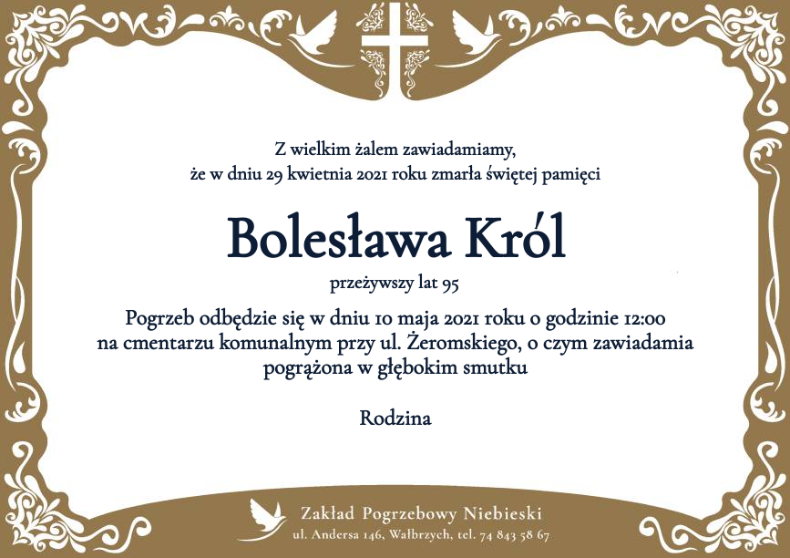 Nekrolog Bolesława Król