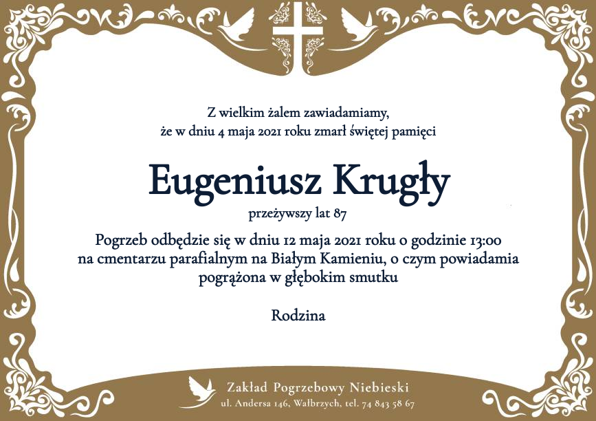 Nekrolog Eugeniusz Krugły