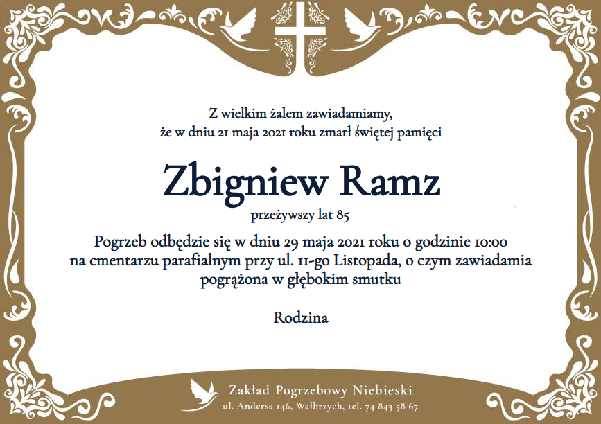 Nekrolog Zbigniew Ramz