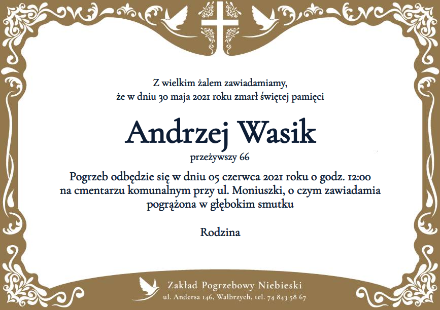 Nekrolog Andrzej Wasik