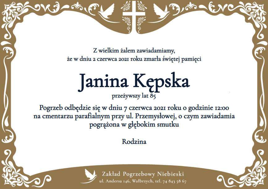 Nekrolog Janina Kępska