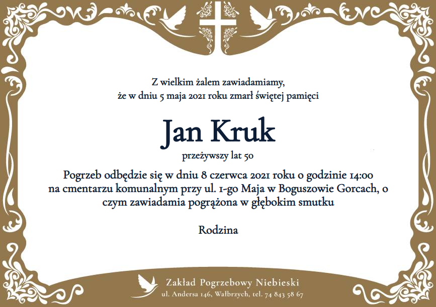 Nekrolog Jan Kruk