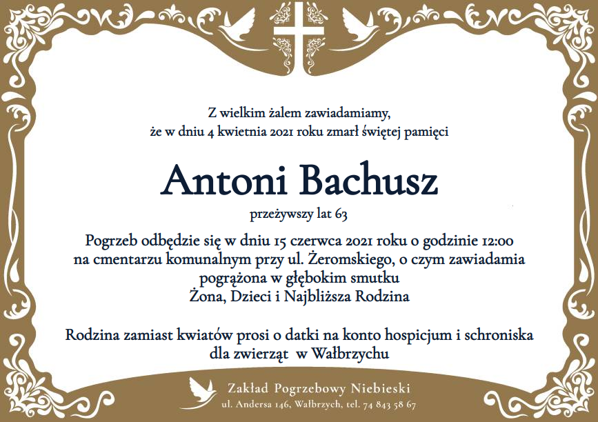Nekrolog Antoni Bachusz