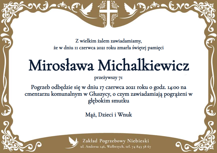 Nekrolog Mirosława Michalkiewicz
