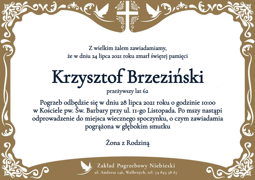 Nekrolog Krzysztof Brzeziński