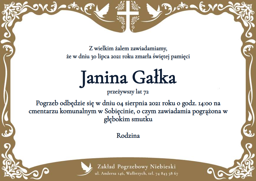 Nekrolog Janina Gałka