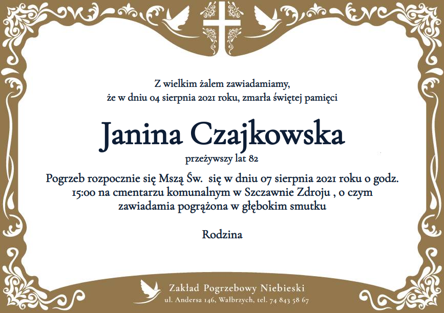 Nekrolog Janina Czajkowska