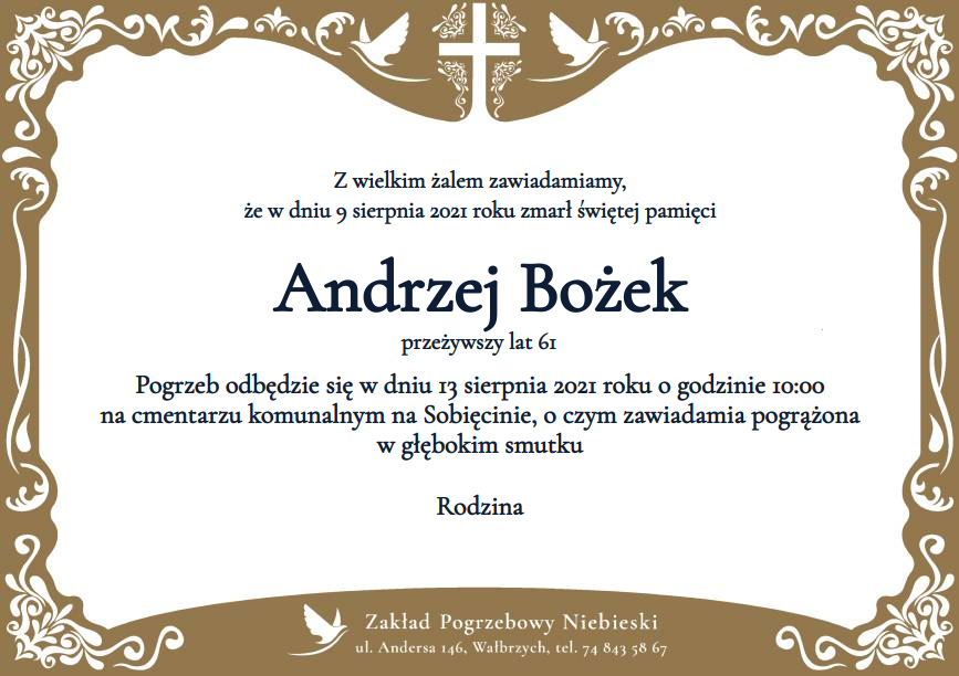 Nekrolog Andrzej Bożek