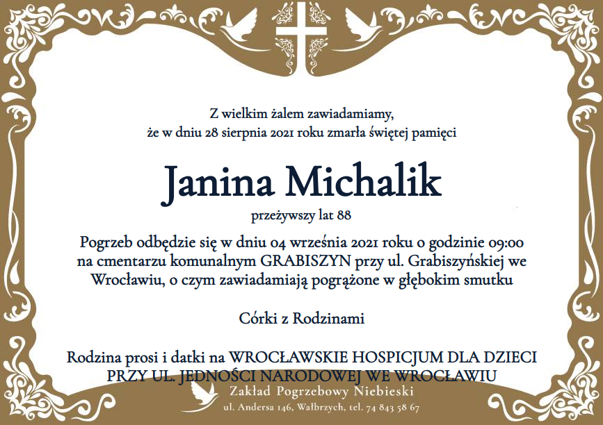 Nekrolog Janina Michalik
