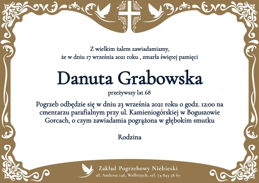 Nekrolog Danuta Grabowska
