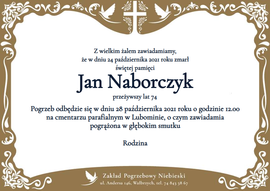 Nekrolog Jan Naborczyk