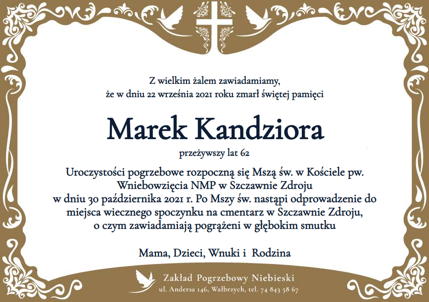 Nekrolog Marek Kandziora