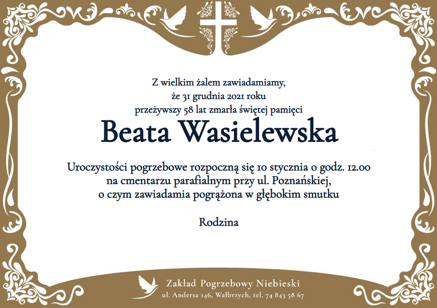 Nekrolog Beata Wasielewska