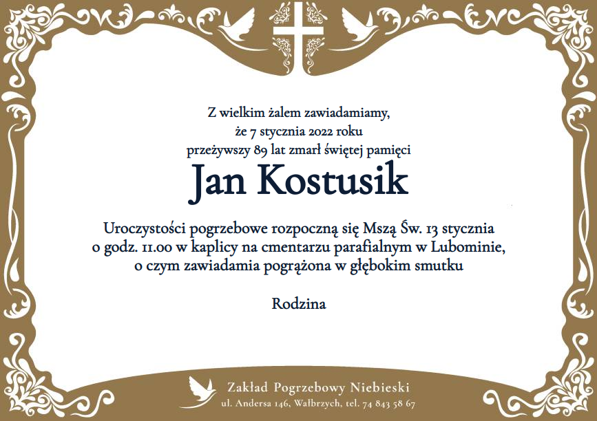 Nekrolog Jan Kostusik