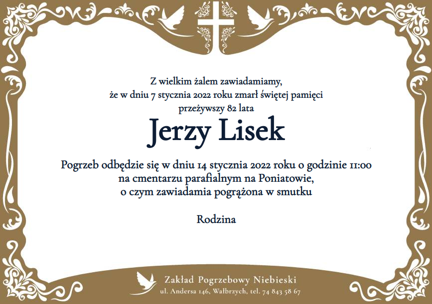 Nekrolog Jerzy Lisek