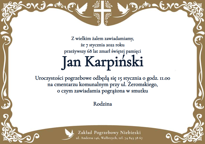 Nekrolog Jan Karpiński