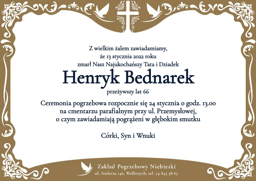 Nekrolog Henryk Bednarek