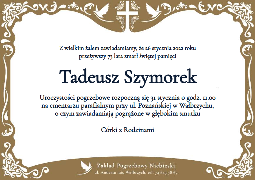 Nekrolog Tadeusz Szymorek