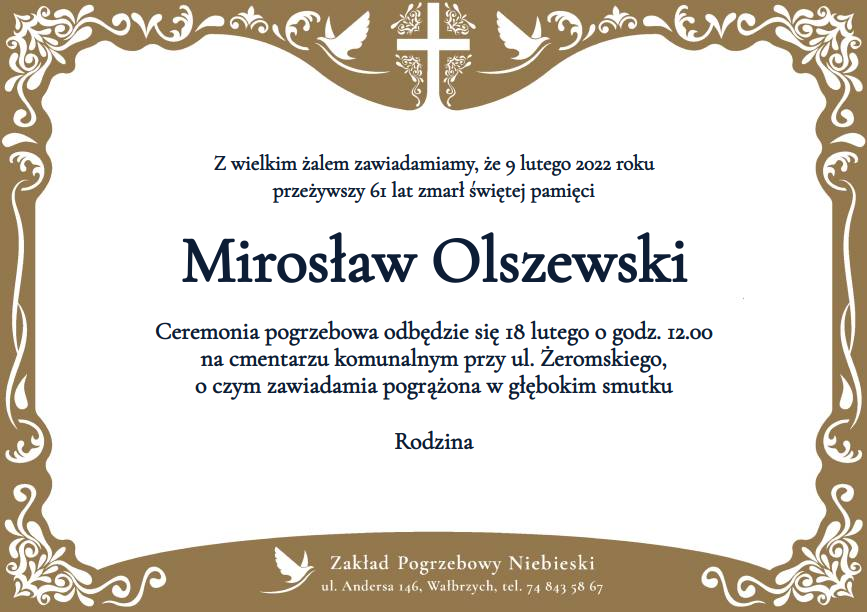 Nekrolog Mirosław Olszewski